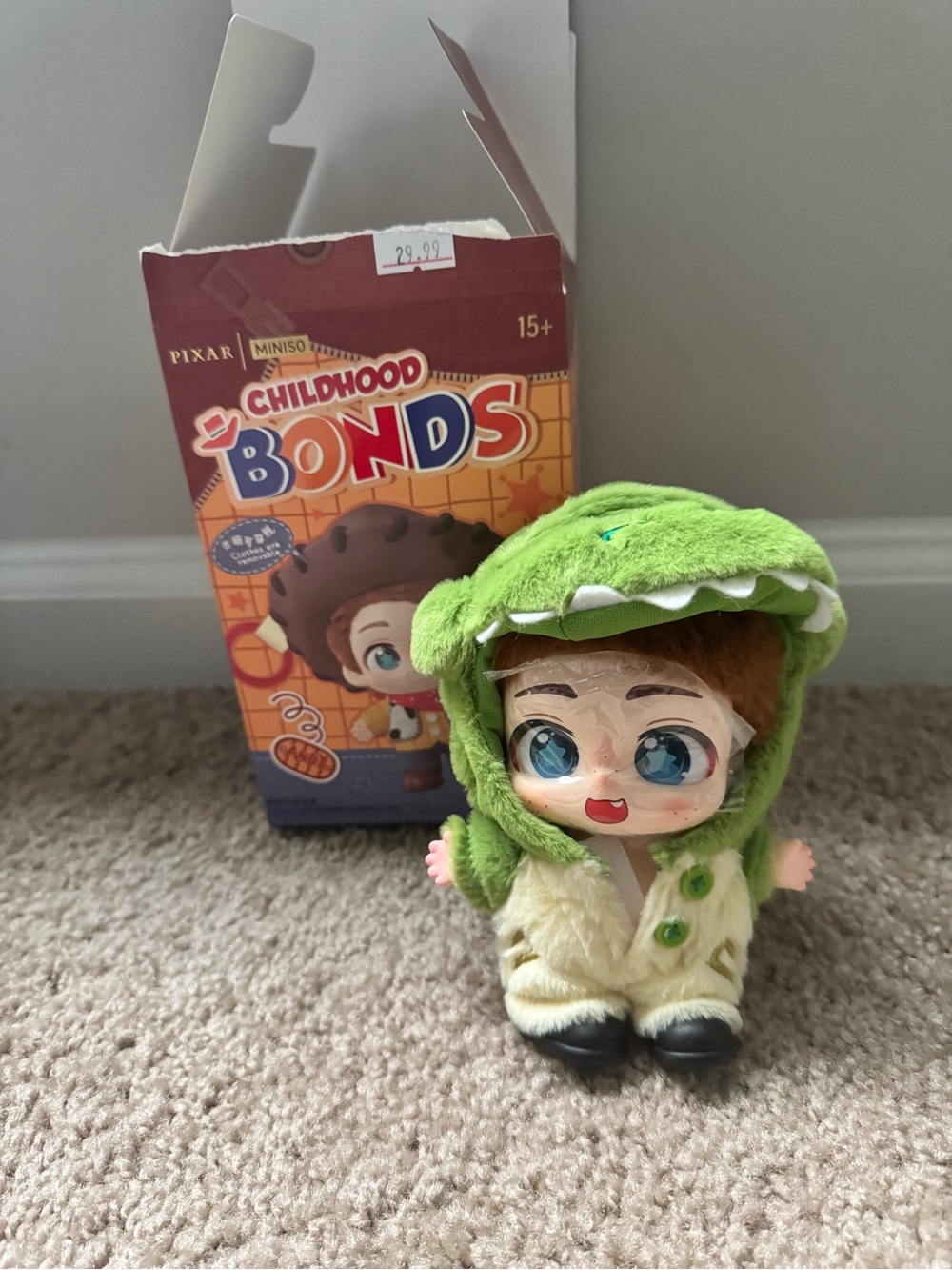 Childhood Bonds Plush Doll in Green Dinosaur Costume by Miniso